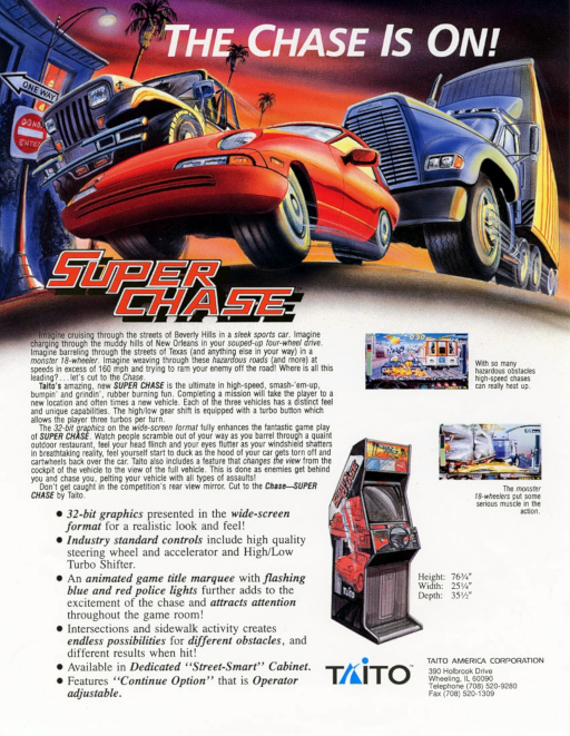 Super Chase - Criminal Termination (World) Arcade Game Cover